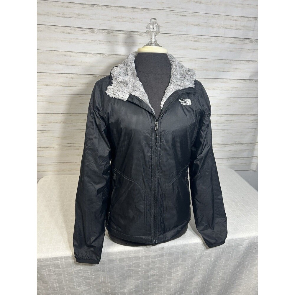 The North Face Jacket Womens Size Small Black THICK Fleece Lined Hooded Full Zip